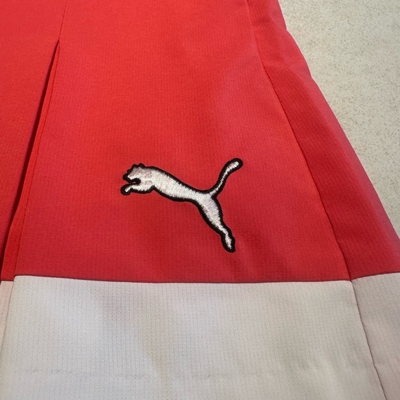 PUMA Barbie Hot PINK & White Mini Skort. SZ 4 Pleated Invisible Zip 2 Pockets - Picture 14 of 16